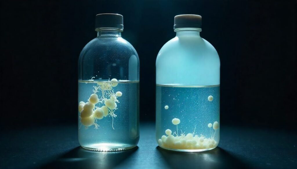 . "Image of a glass bottle linked to microplastic exposure"